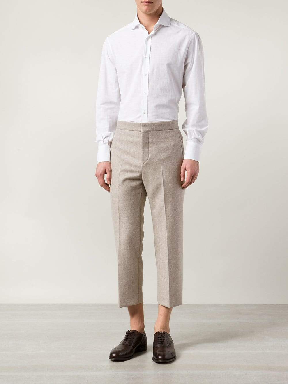 BRUNELLO CUCINELLI-Oxford Spread Collar Shirt-
