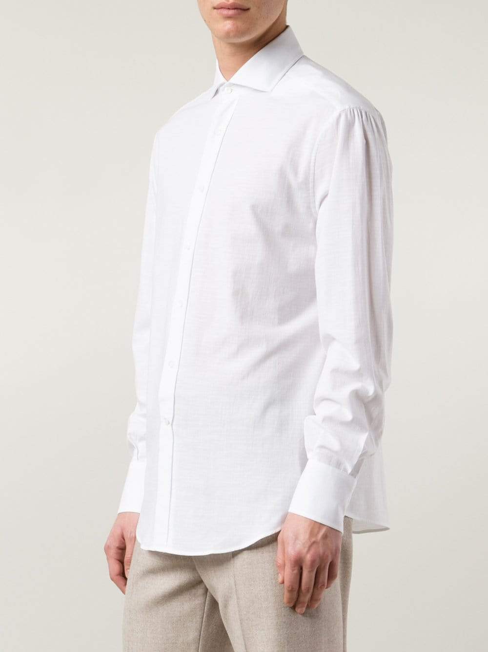 BRUNELLO CUCINELLI-Oxford Spread Collar Shirt-