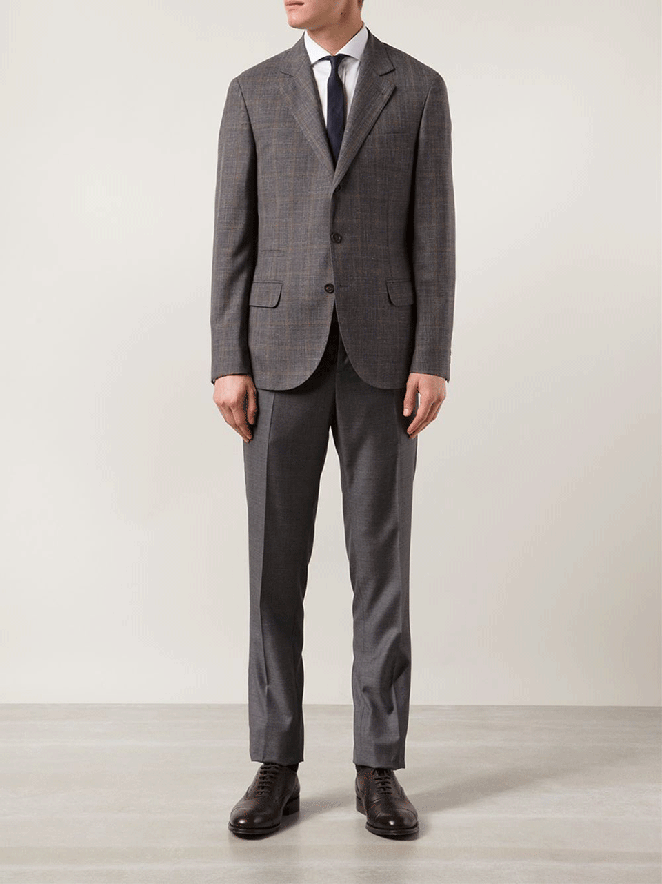 BRUNELLO CUCINELLI-Spread Collar Solid Shirt-