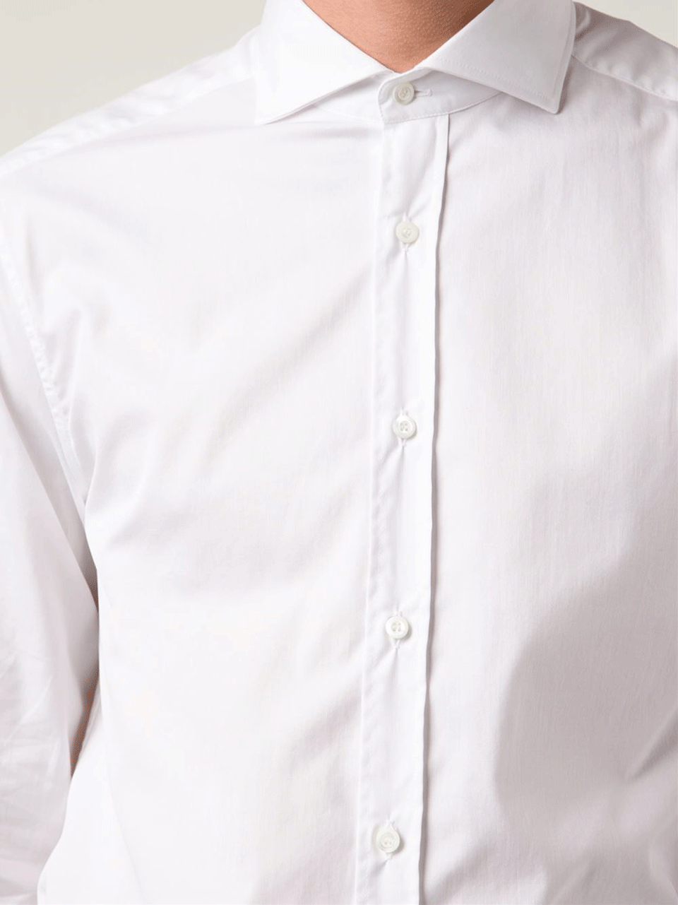 BRUNELLO CUCINELLI-Spread Collar Solid Shirt-