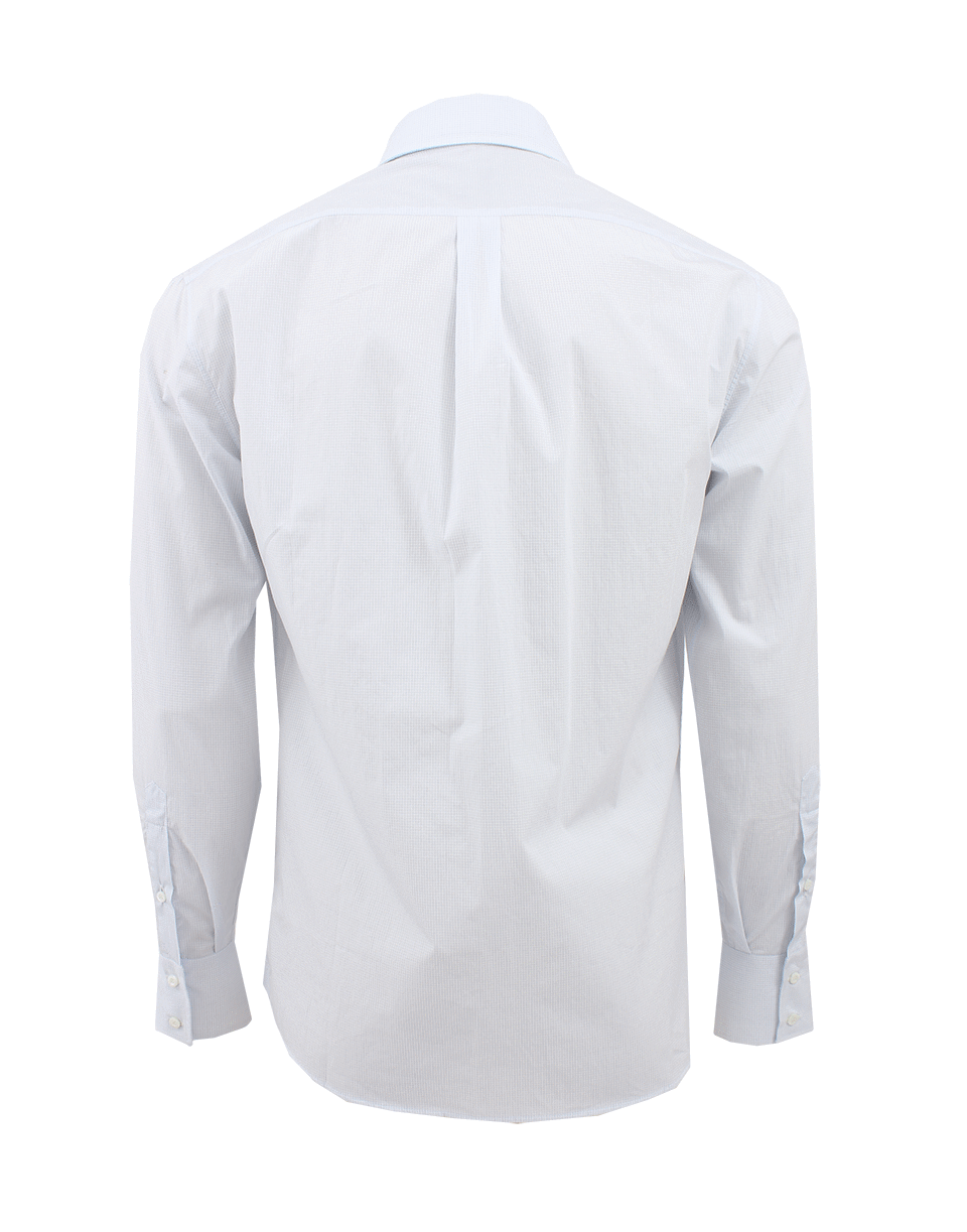 BRUNELLO CUCINELLI-Windowpane Spread Collar Shirt-