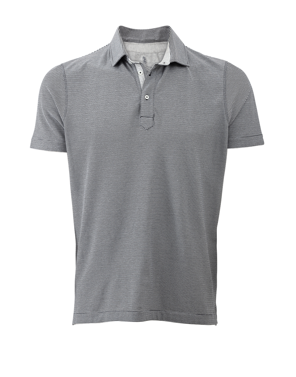 BRUNELLO CUCINELLI-Slim Fit Stripe Polo-BLK/WHT