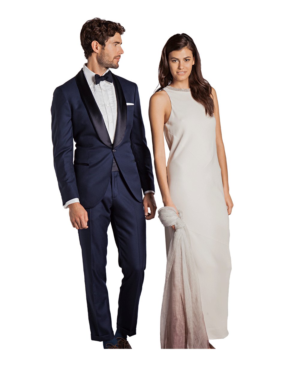 BRUNELLO CUCINELLI-Shawl Collar Tuxedo Suit-