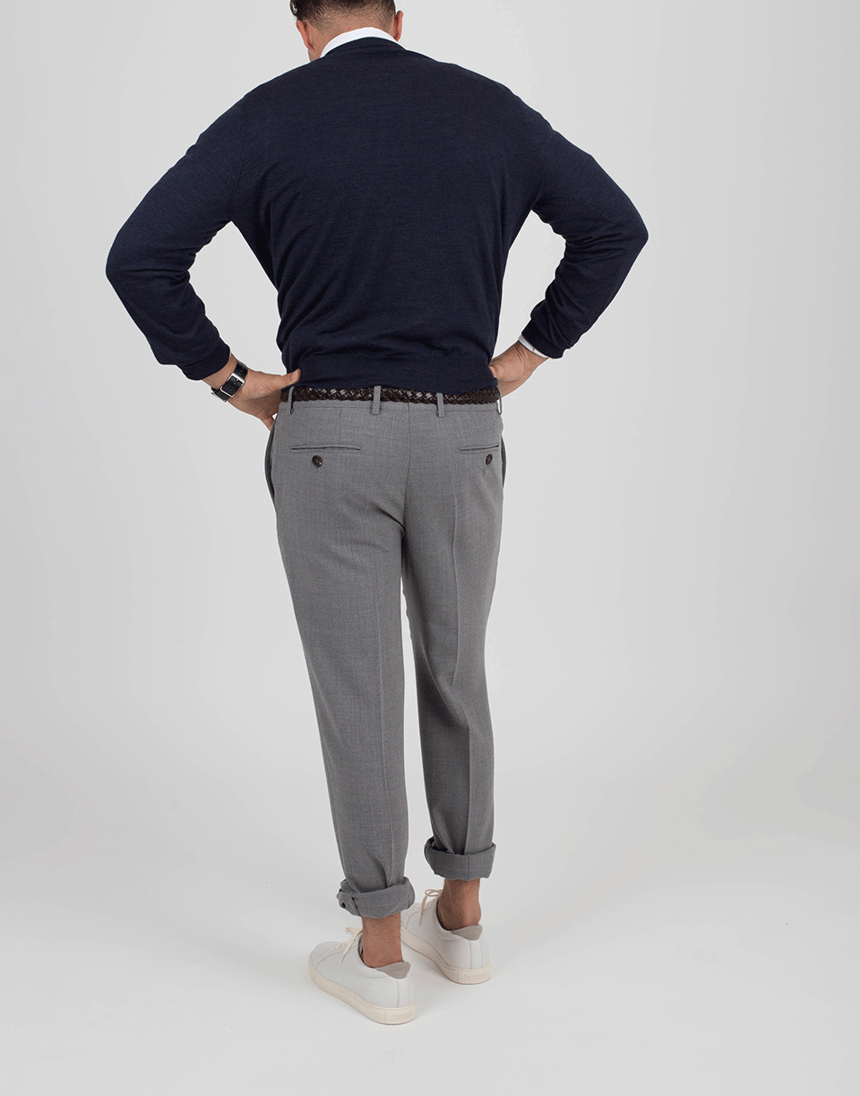 BRUNELLO CUCINELLI-V-Neck Fine Gauge Sweater-