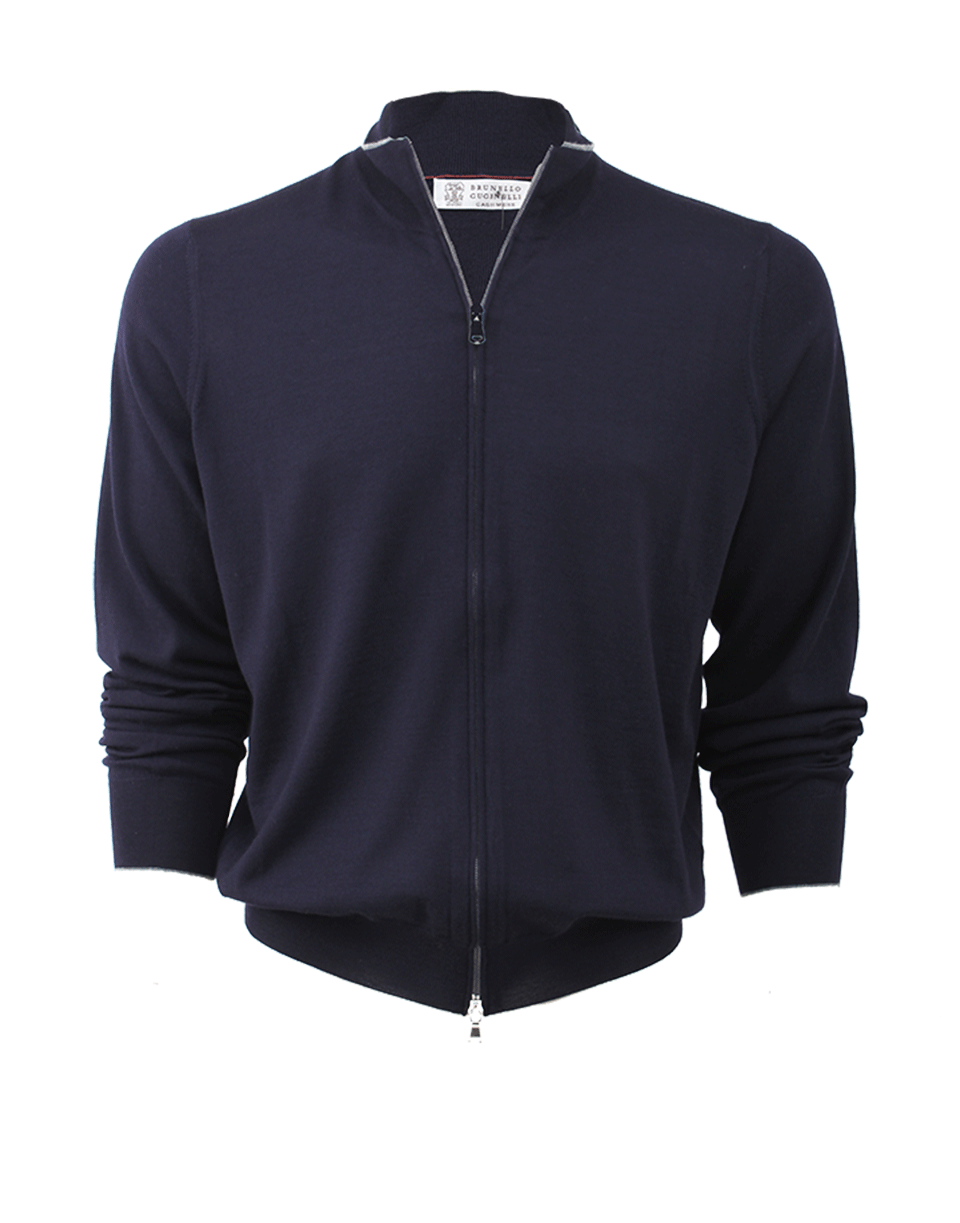 BRUNELLO CUCINELLI-Bi-Color Zip Cardigan-