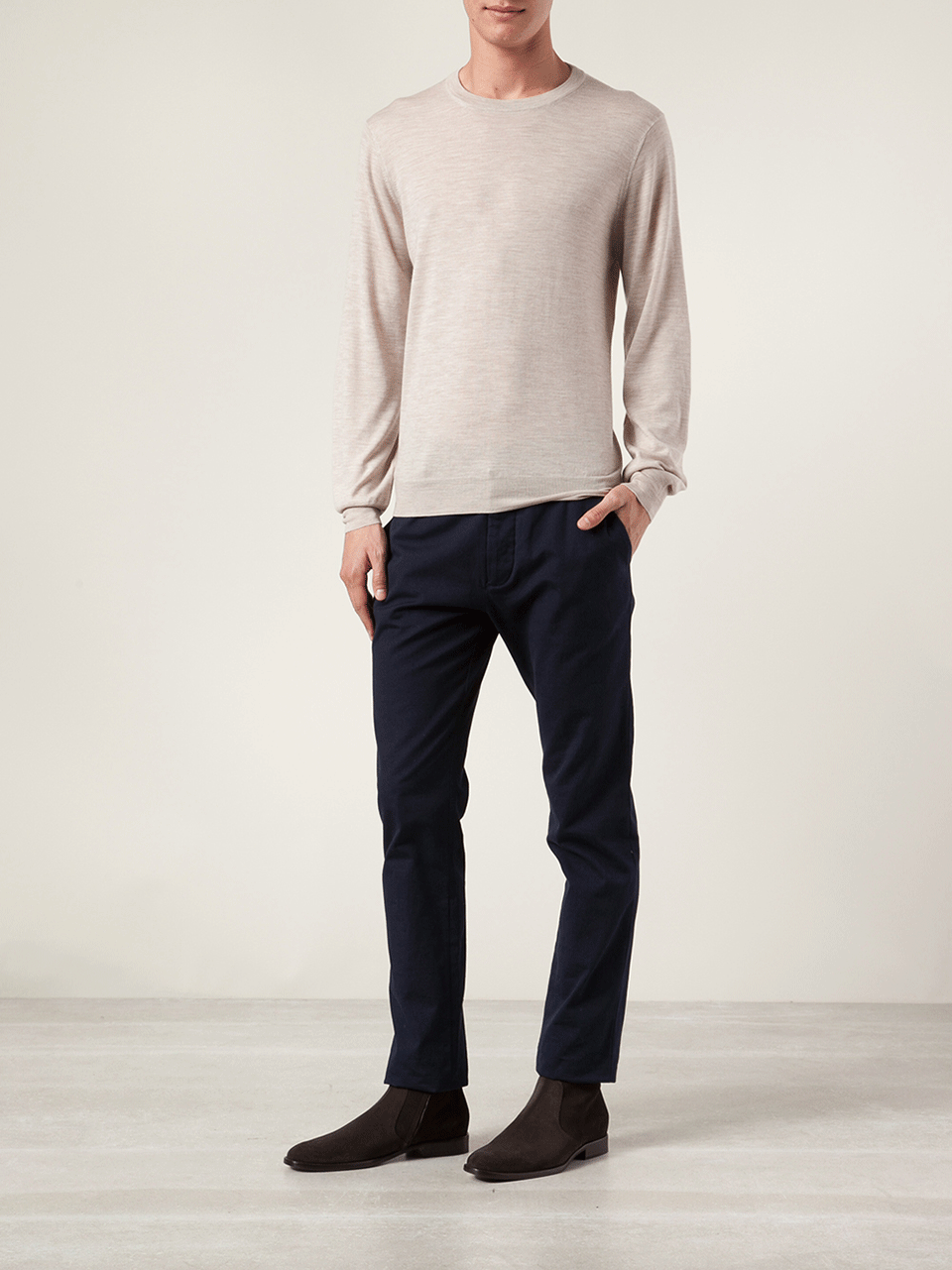 BRUNELLO CUCINELLI-Elbow Patch Crewneck Sweater-