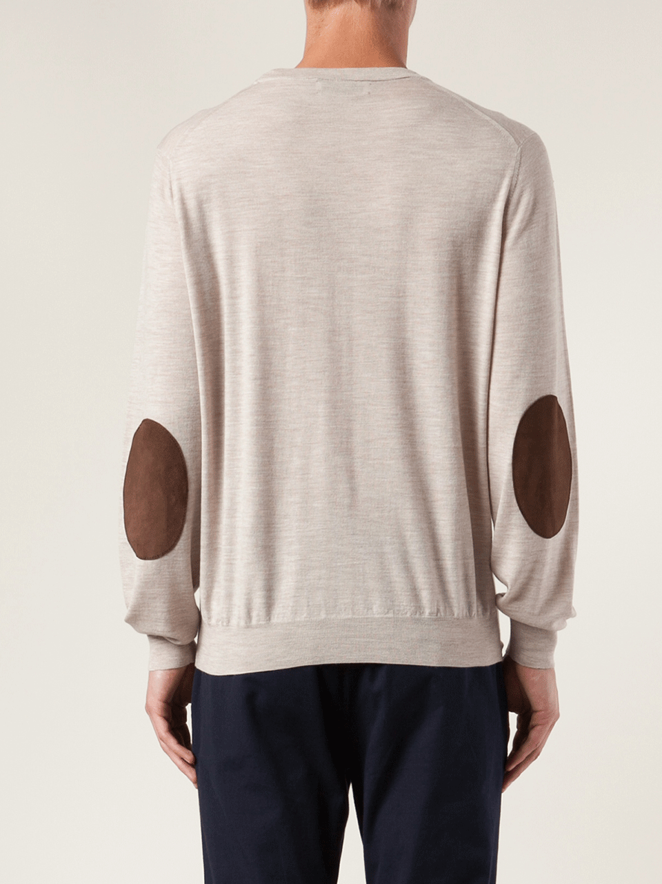 BRUNELLO CUCINELLI-Elbow Patch Crewneck Sweater-