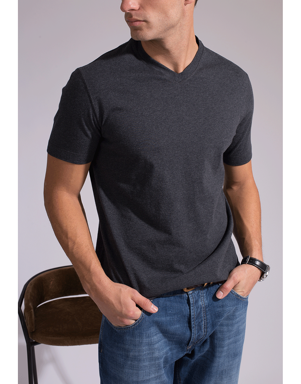 BRUNELLO CUCINELLI-V-Neck T-Shirt-