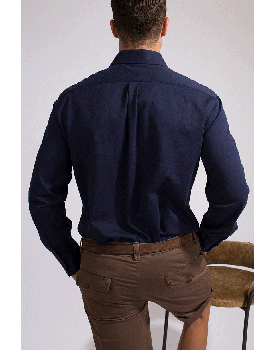 BRUNELLO CUCINELLI-Spread Collar Pique Shirt-