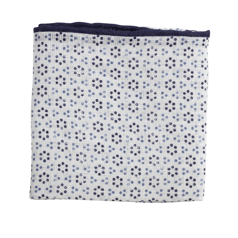 BRUNELLO CUCINELLI-Fancy Dot Pocket Square-BLUE