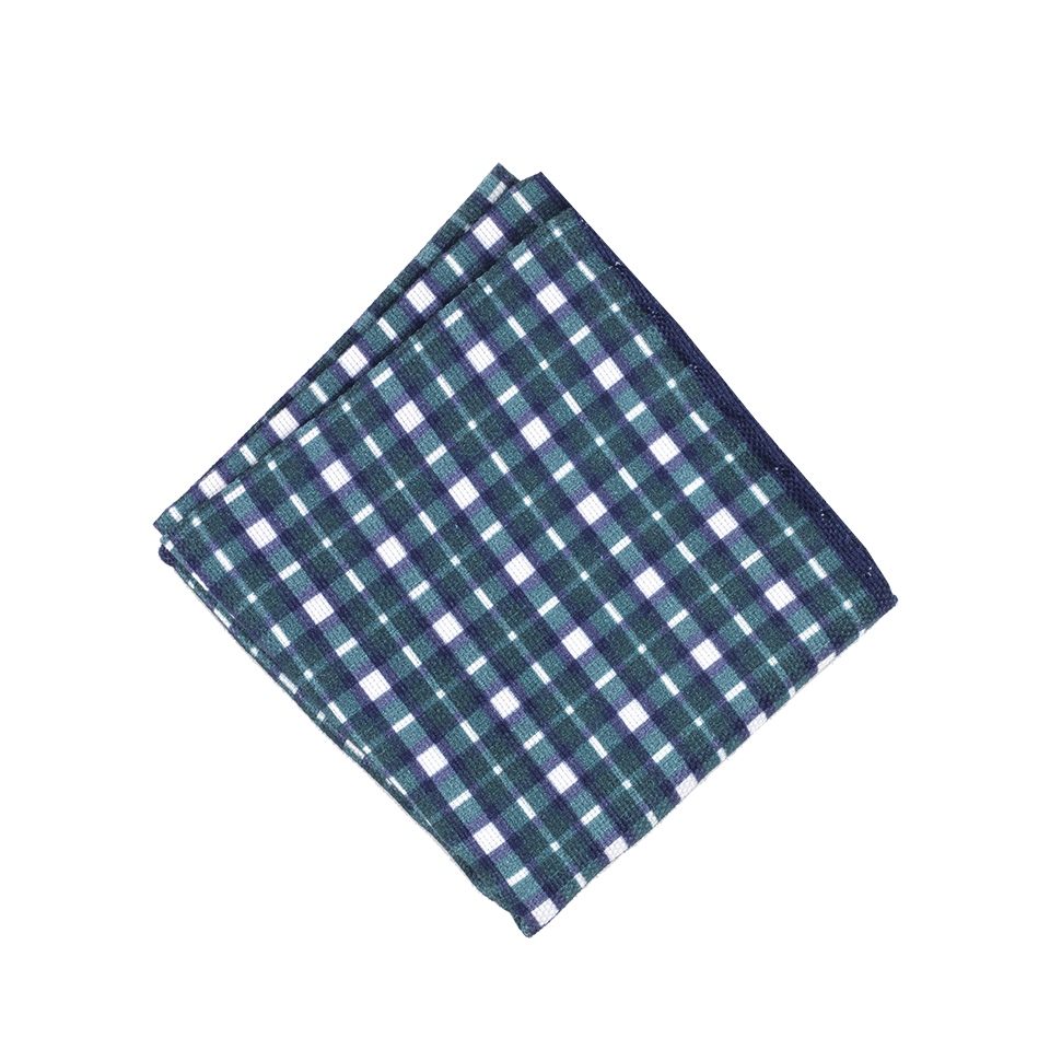 BRUNELLO CUCINELLI-Men's Picnic Plaid Pocket Square-