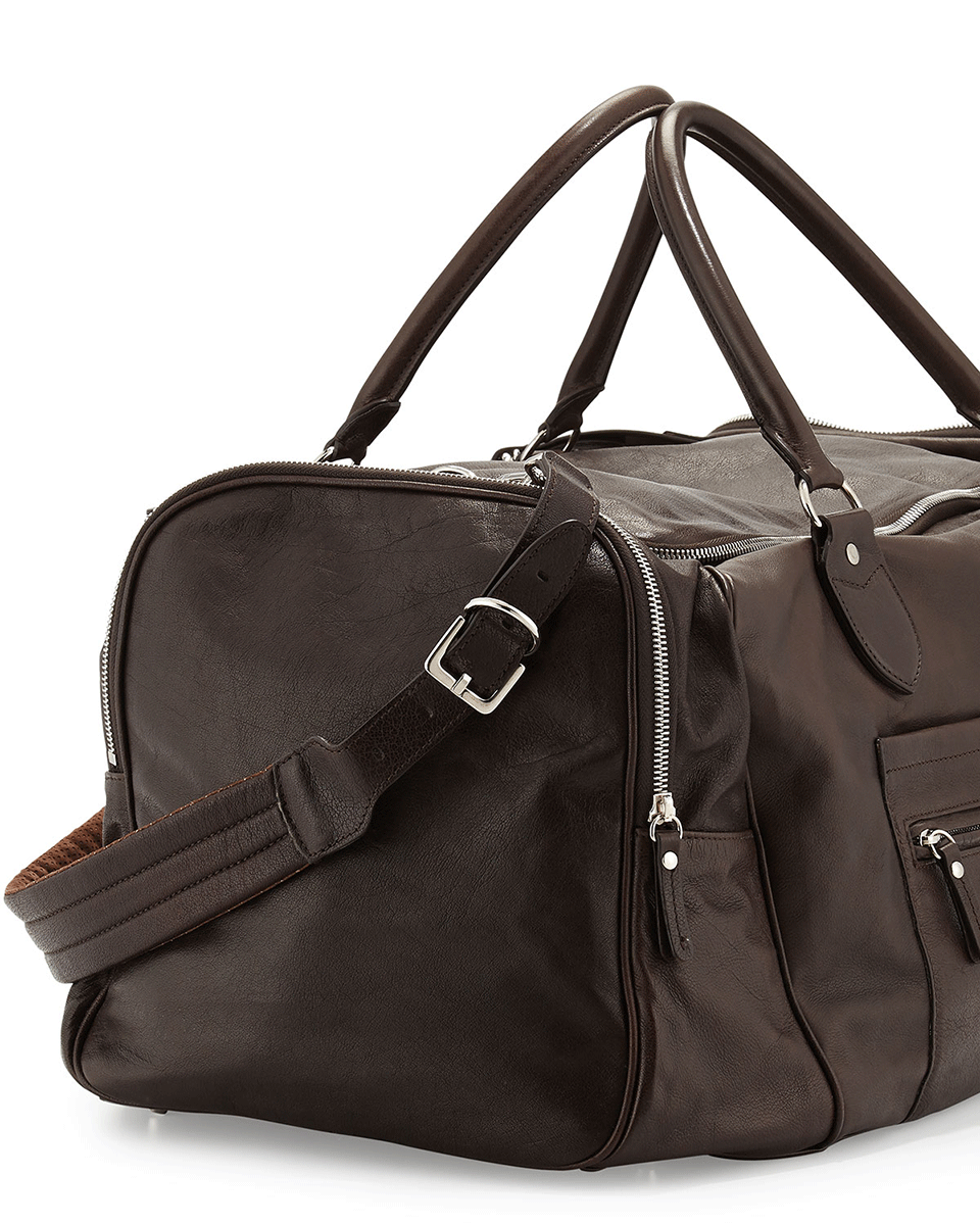 BRUNELLO CUCINELLI-Bufalino Leather Gym Bag-COPPER