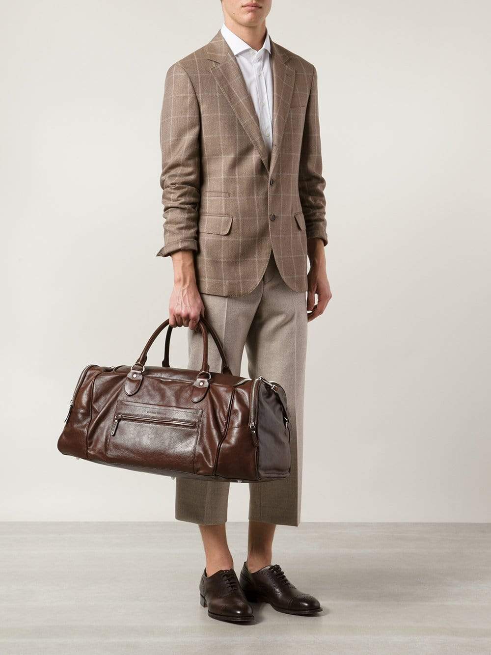 BRUNELLO CUCINELLI-Bufalino Leather Gym Bag-COPPER
