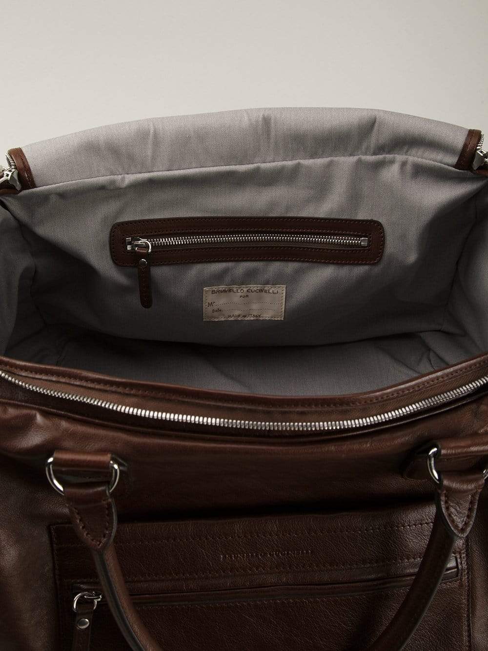 BRUNELLO CUCINELLI-Bufalino Leather Gym Bag-COPPER