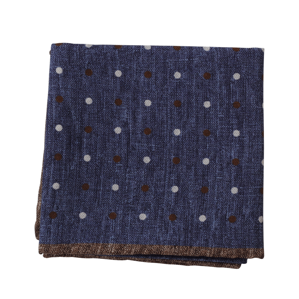 BRUNELLO CUCINELLI-Two-Tone Dots Pochette-DENIM