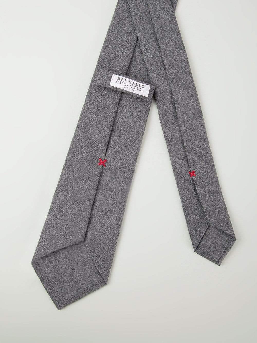 BRUNELLO CUCINELLI-Solid Wool Tie-GRAY