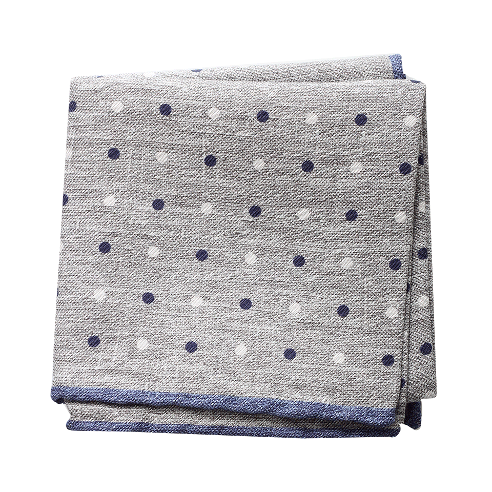 BRUNELLO CUCINELLI-Polka Dots Pocket Square-GREY