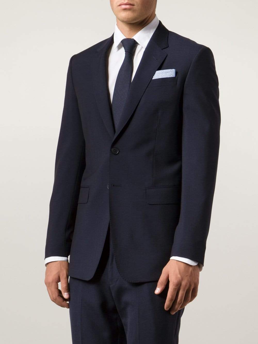 BRUNELLO CUCINELLI-Linen Dot Pocket Square-PALEBLUE