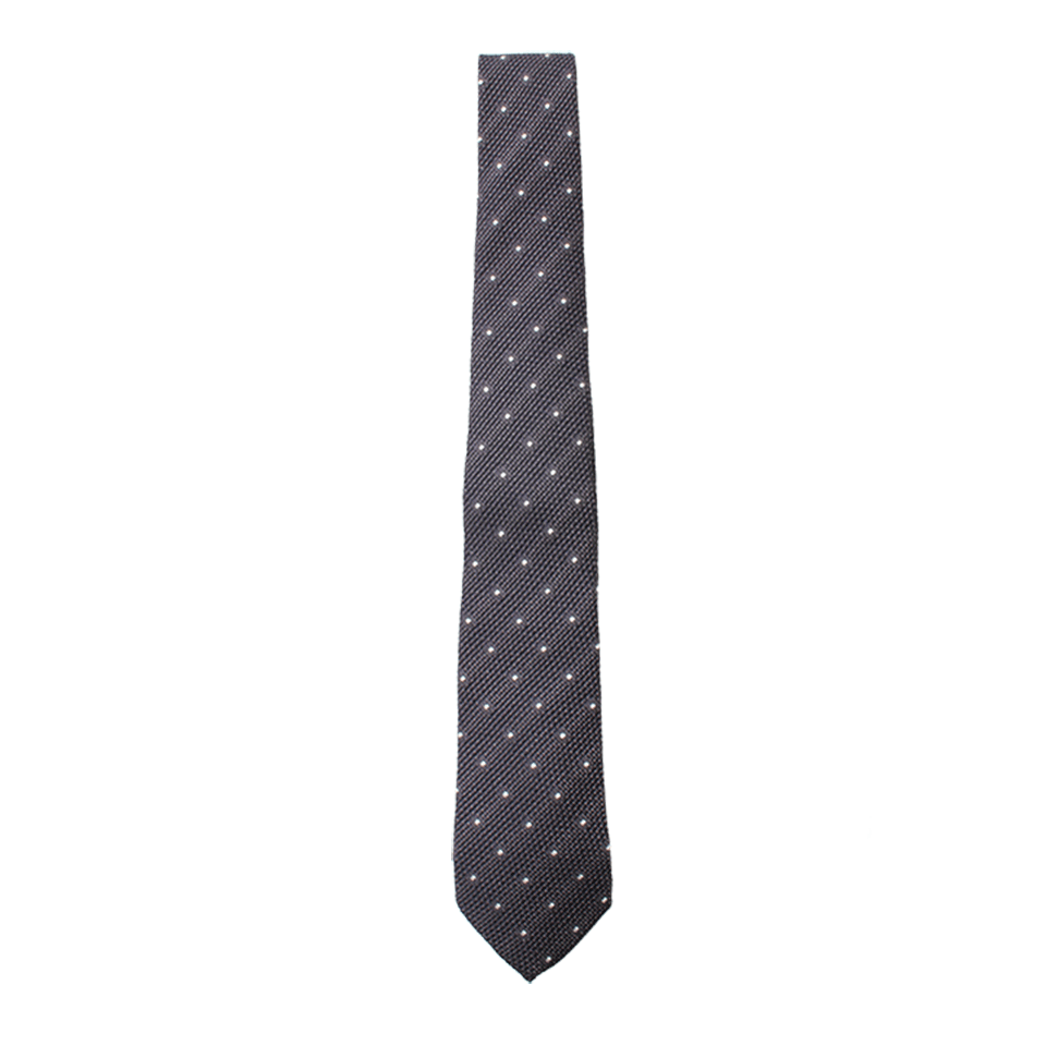 BRUNELLO CUCINELLI-Dot Silk Tie-PRLGREY