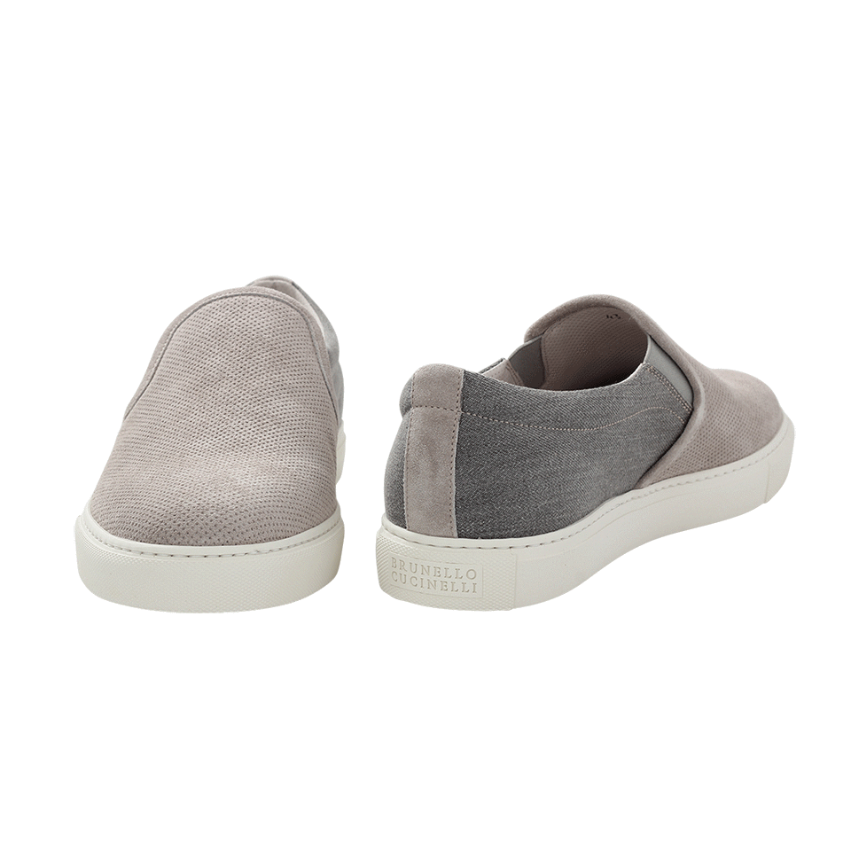 BRUNELLO CUCINELLI-Perforated Suede Slip-On-
