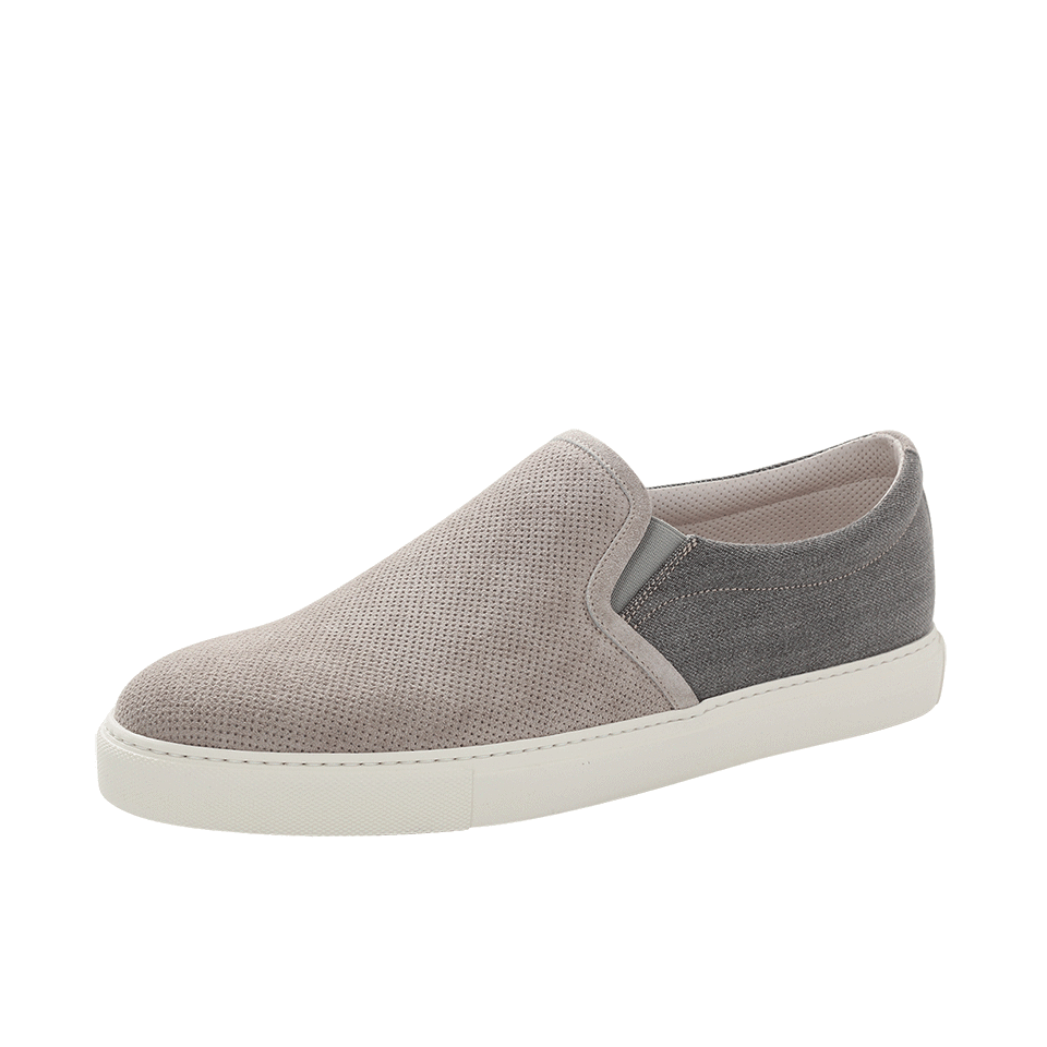 BRUNELLO CUCINELLI-Perforated Suede Slip-On-