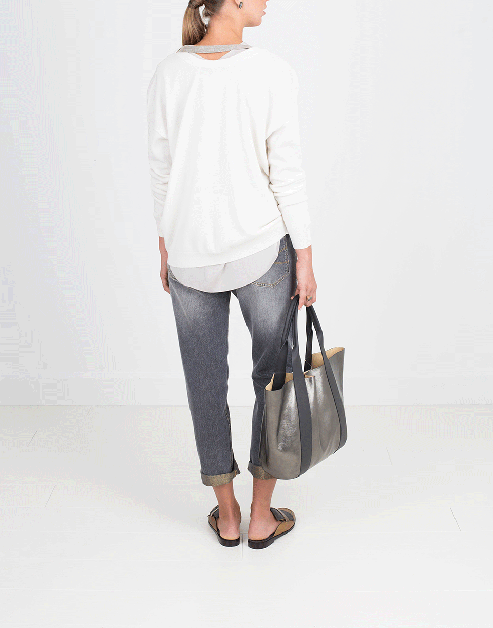 BRUNELLO CUCINELLI-Metallic Fringe Slide Loafer-GOLD