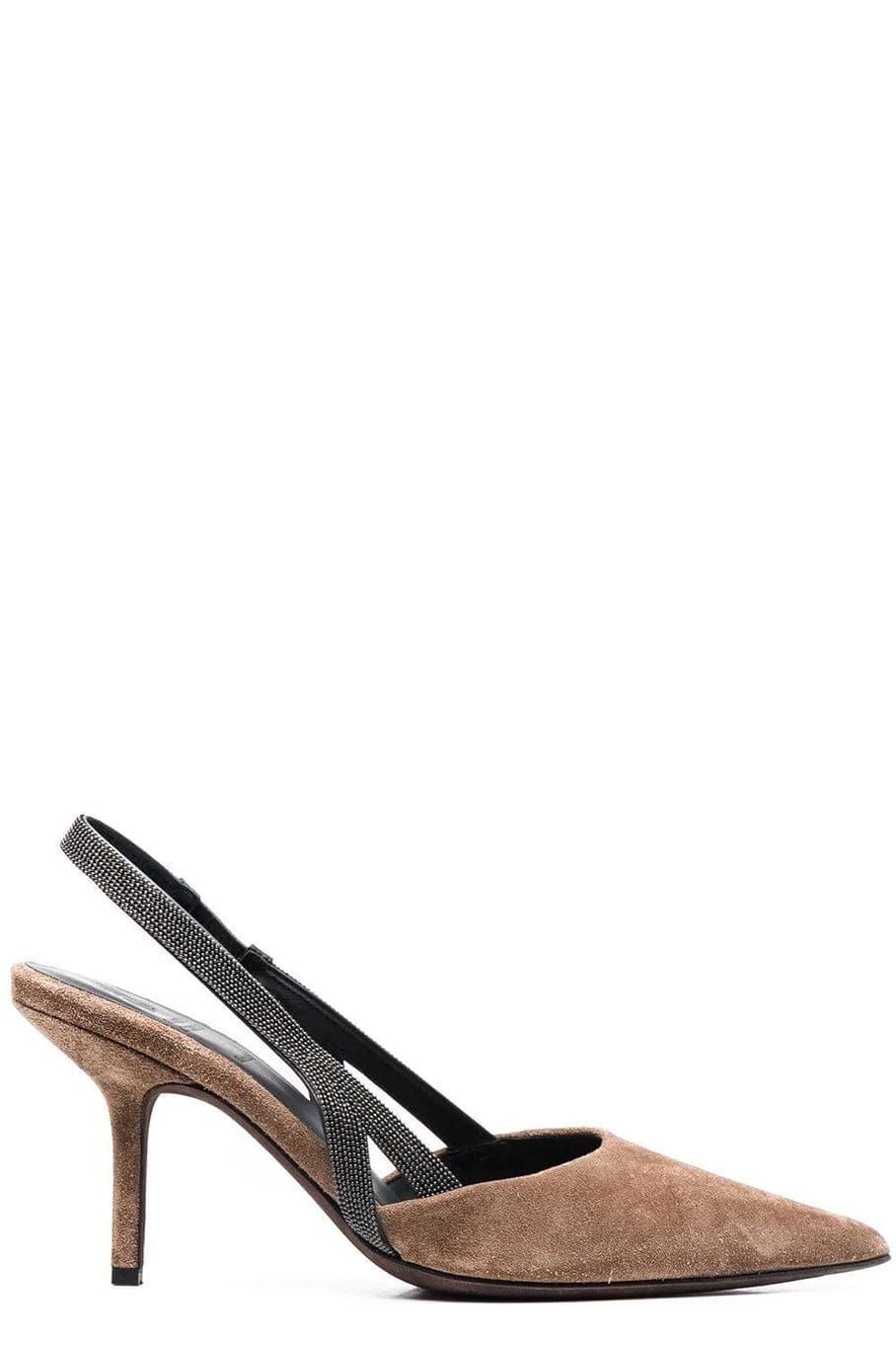BRUNELLO CUCINELLI-Suede Pointed Toe Slingback-