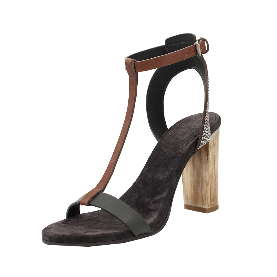 BRUNELLO CUCINELLI-T-Strap Monili Detail Sandal-