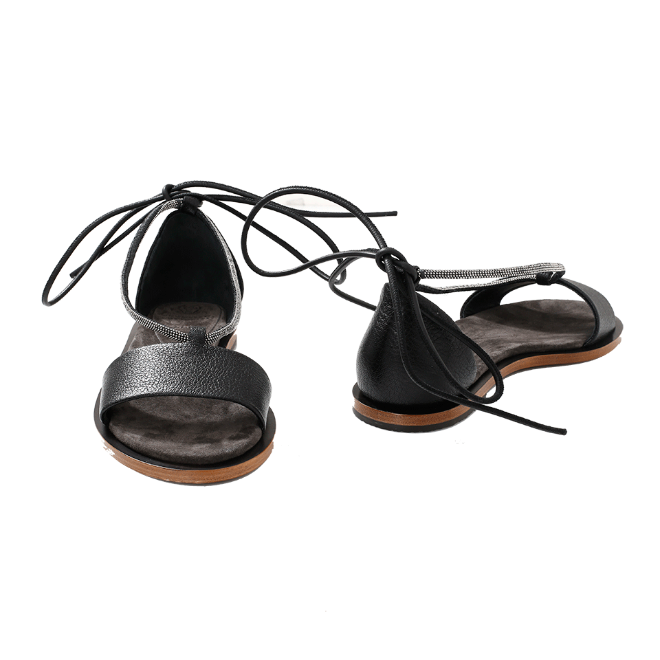 BRUNELLO CUCINELLI-Leather Monili Strap Sandal-