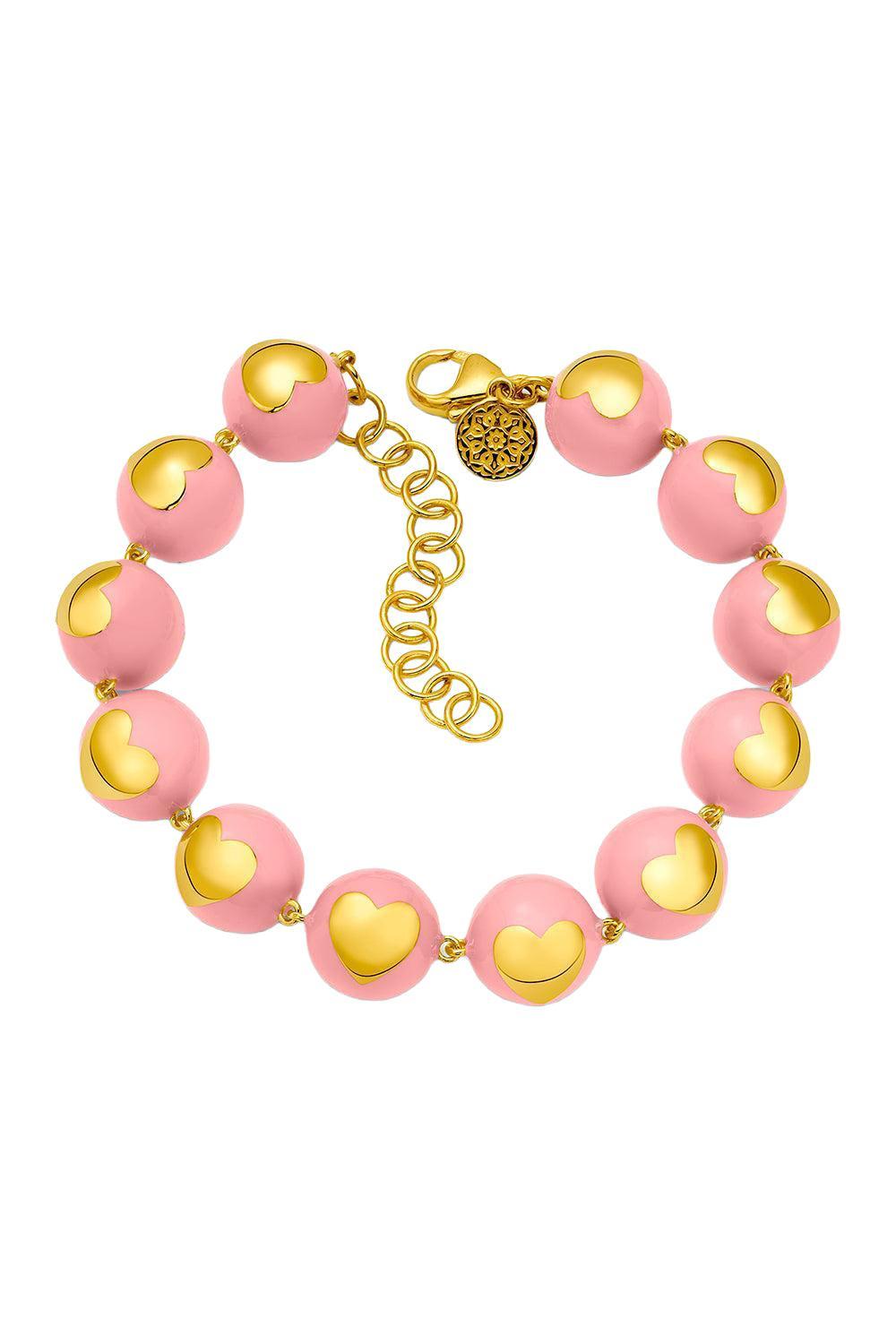 Bubblegum Heart Bracelet-YELLOW GOLD-JEWELRYFINE JEWELBRACELET O-BUDDHA MAMA