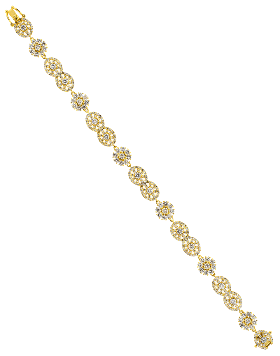 BUDDHA MAMA-Diamond Mandala Station Bracelet-YELLOW GOLD