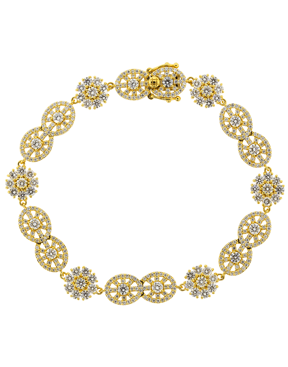 BUDDHA MAMA-Diamond Mandala Station Bracelet-YELLOW GOLD