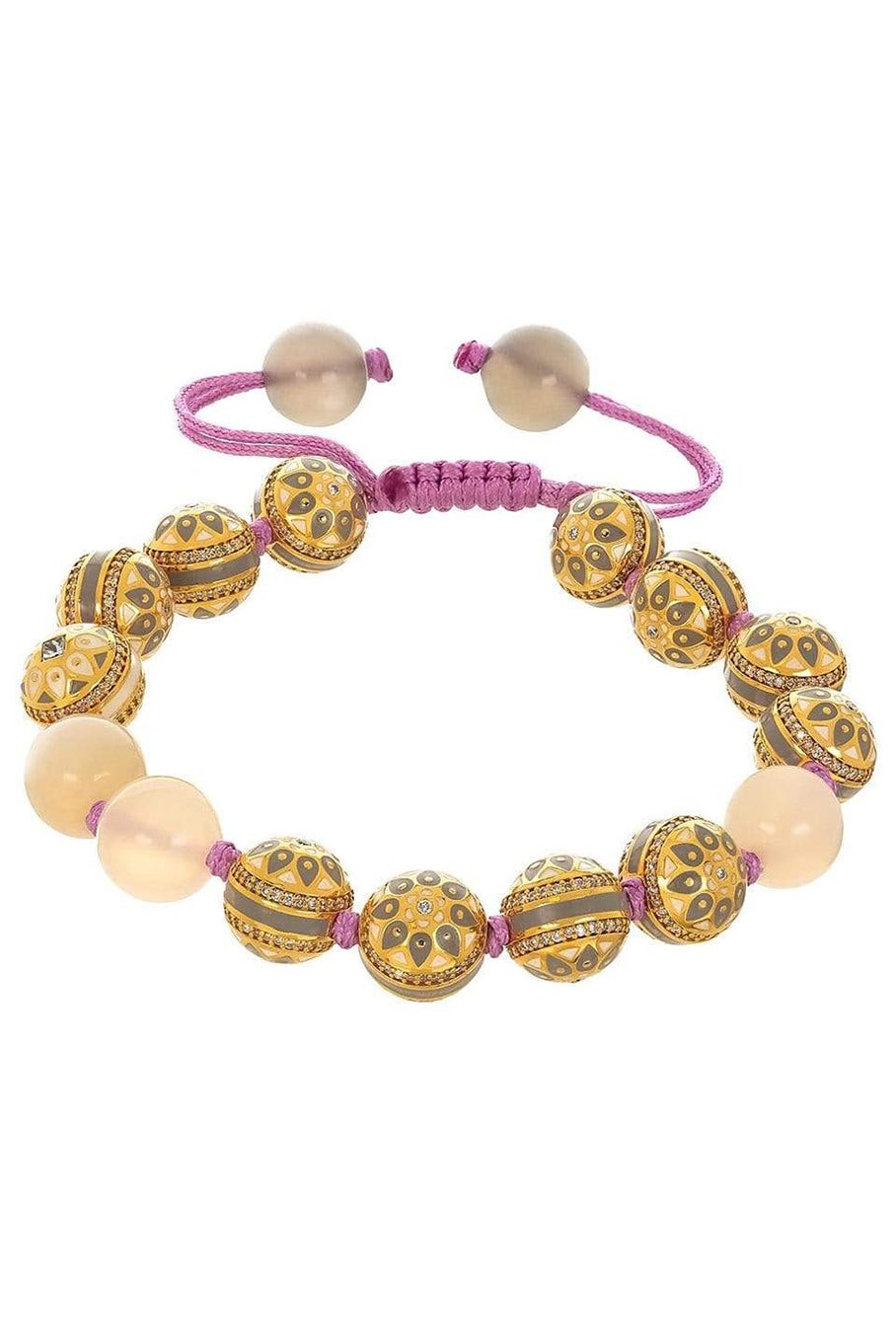 BUDDHA MAMA-Flower Bead Bracelet-YELLOW GOLD