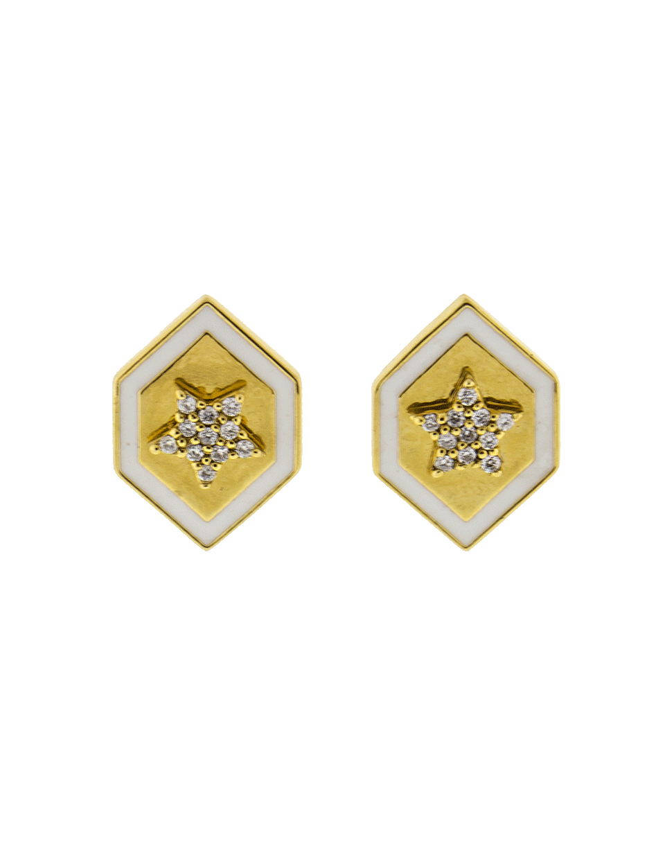 BUDDHA MAMA-Diamond Star Stud Earrings-YELLOW GOLD