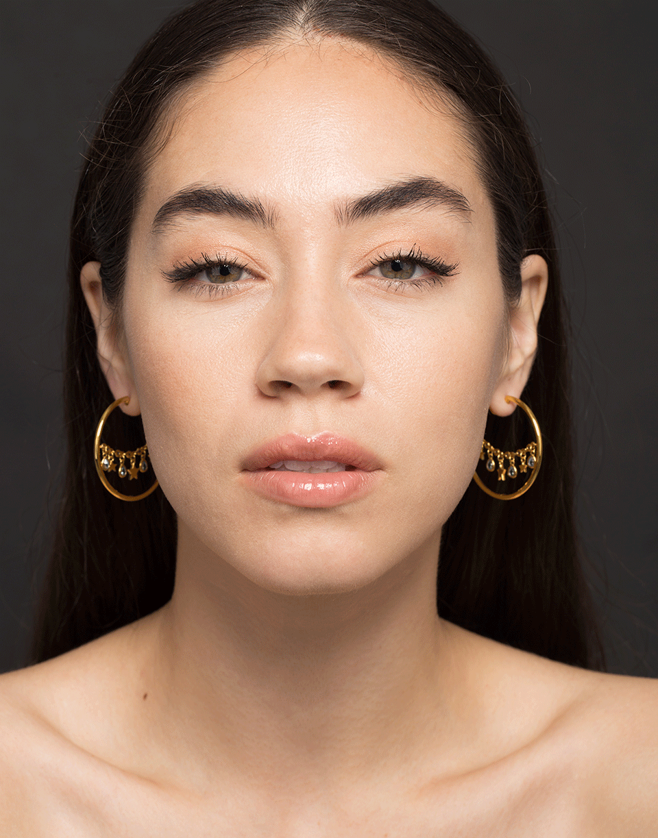 BUDDHA MAMA-Small Lantern Hoop Earrings-YELLOW GOLD
