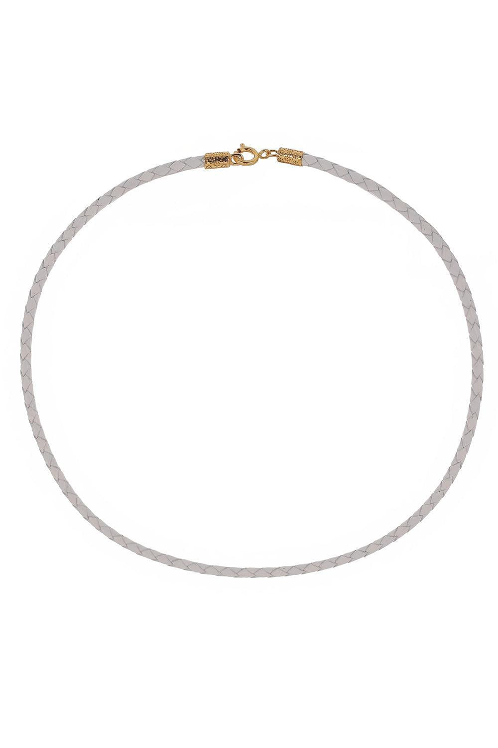 White Cord Necklace - 16"-YELLOW GOLD-16-JEWELRYFINE JEWELNECKLACE O-BUDDHA MAMA