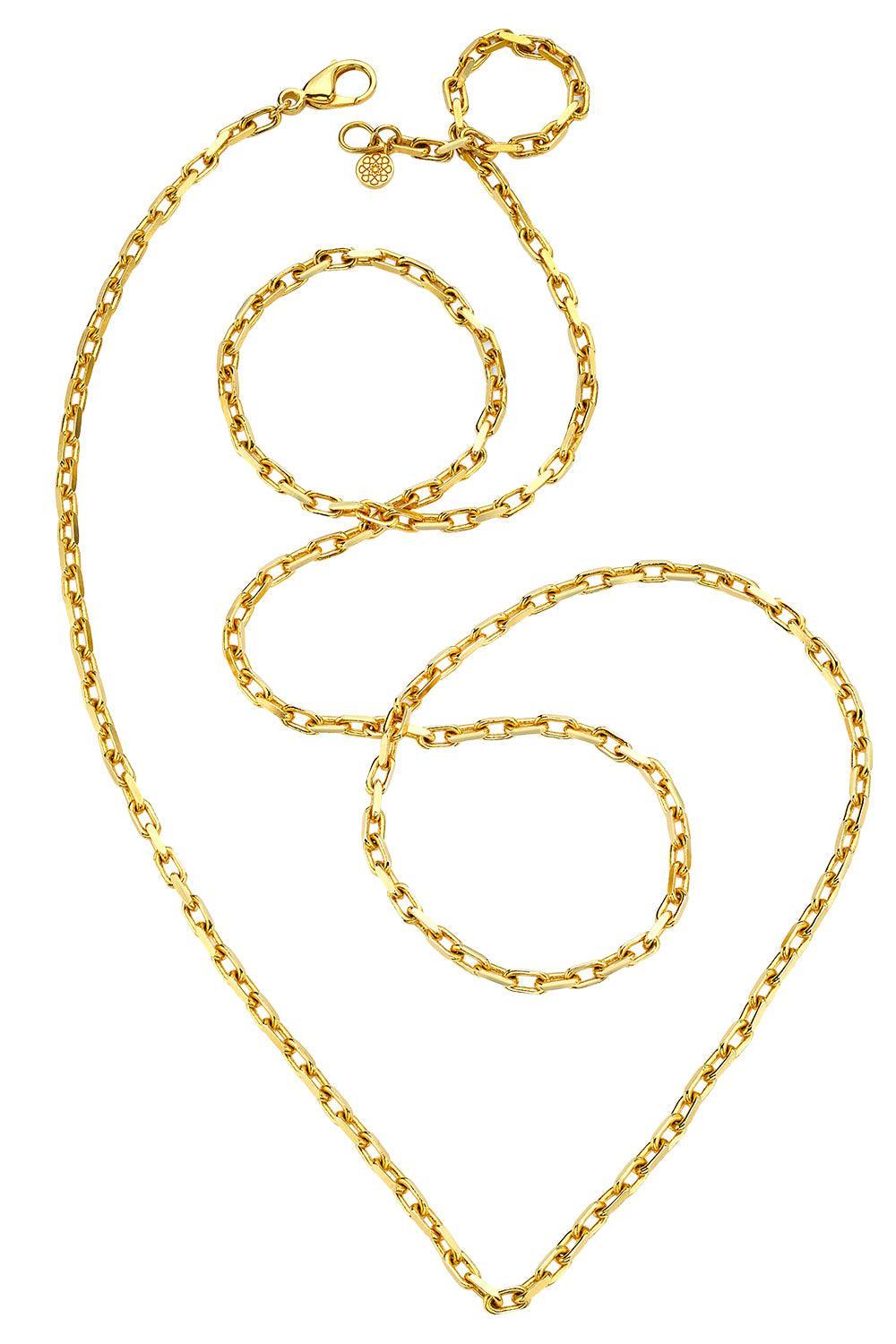  Diamond Cut Cable Chain Necklace - 18in-YELLOW GOLD-18-JEWELRYFINE JEWELNECKLACE O-BUDDHA MAMA 