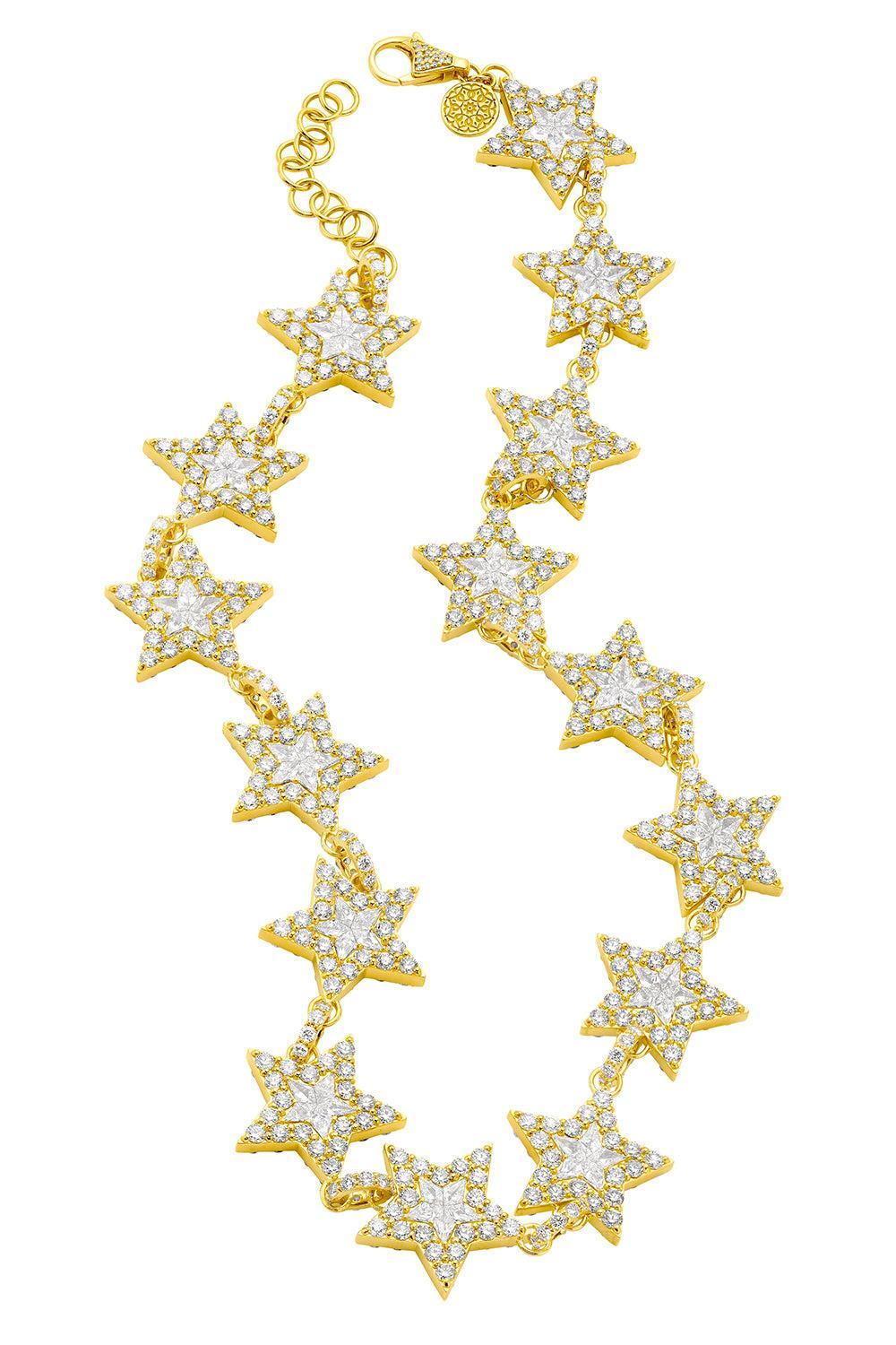  Diamond Double Sided Star Necklace-YELLOW GOLD-18-JEWELRYFINE JEWELNECKLACE O-BUDDHA MAMA 