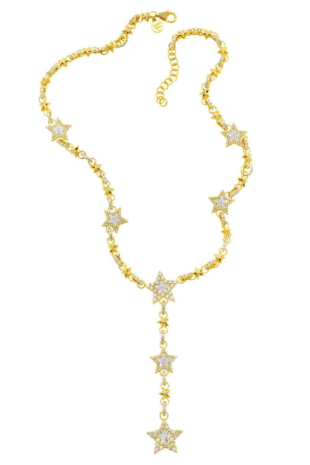  Diamond Star Rosary Necklace-YELLOW GOLD-21-JEWELRYFINE JEWELNECKLACE O-BUDDHA MAMA 