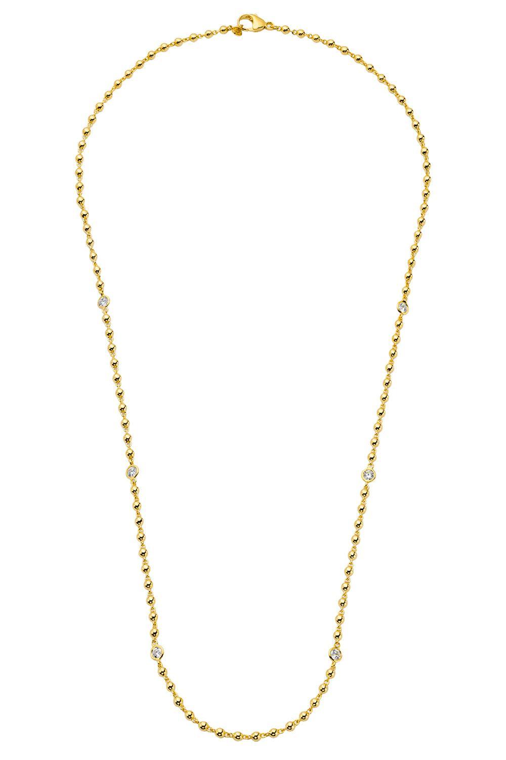  Diamond Ball Chain Necklace-YELLOW GOLD-30-JEWELRYFINE JEWELNECKLACE O-BUDDHA MAMA 