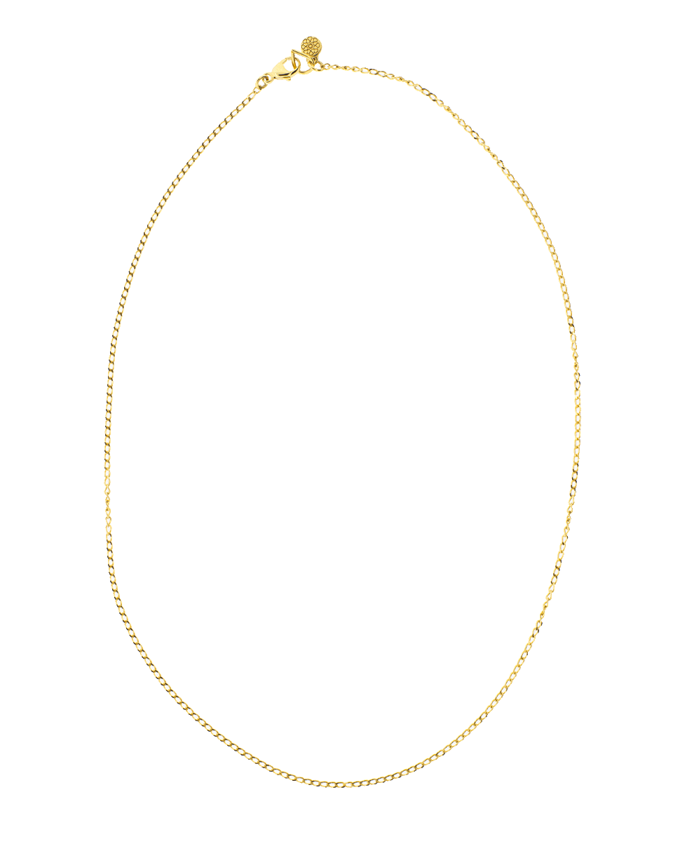 BUDDHA MAMA-Diamond Curb Chain Necklace-YELLOW GOLD