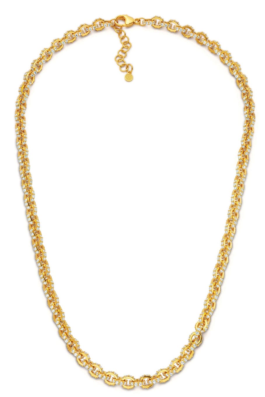 BUDDHA MAMA-Diamond Link Necklace-YELLOW GOLD