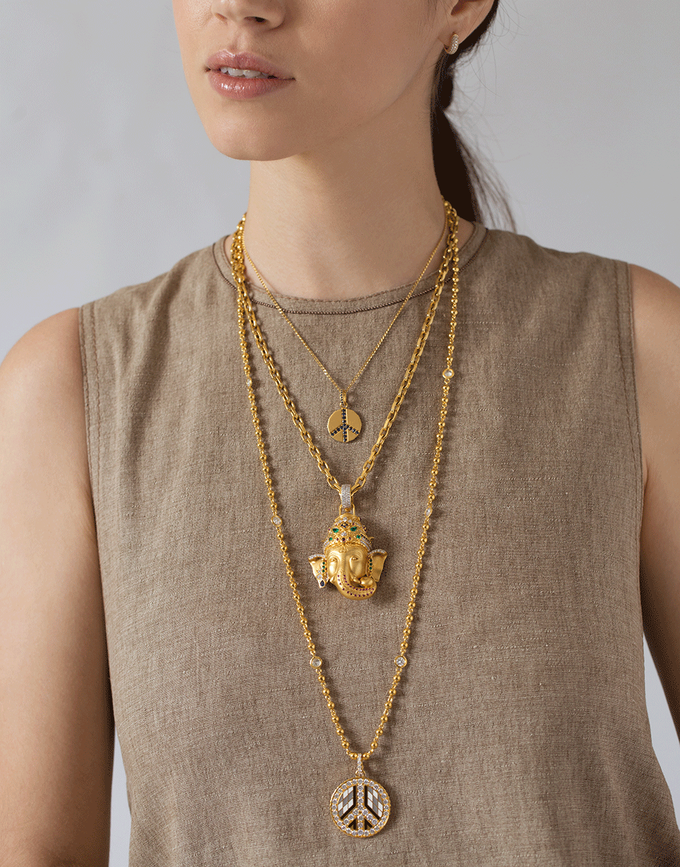 BUDDHA MAMA-Diamond Round Ball Chain-YELLOW GOLD