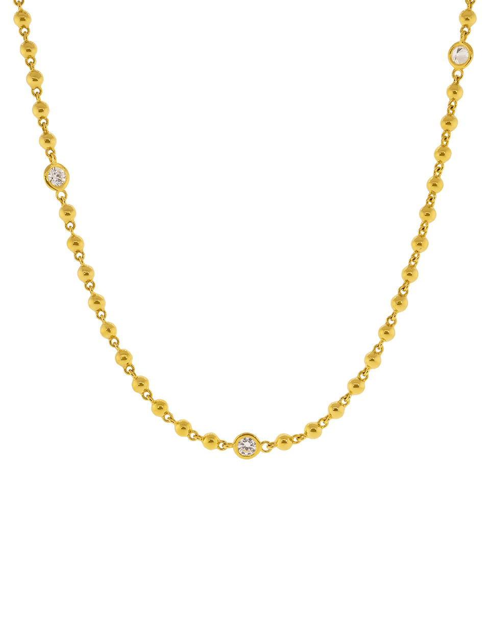 BUDDHA MAMA-Diamond Round Ball Chain-YELLOW GOLD