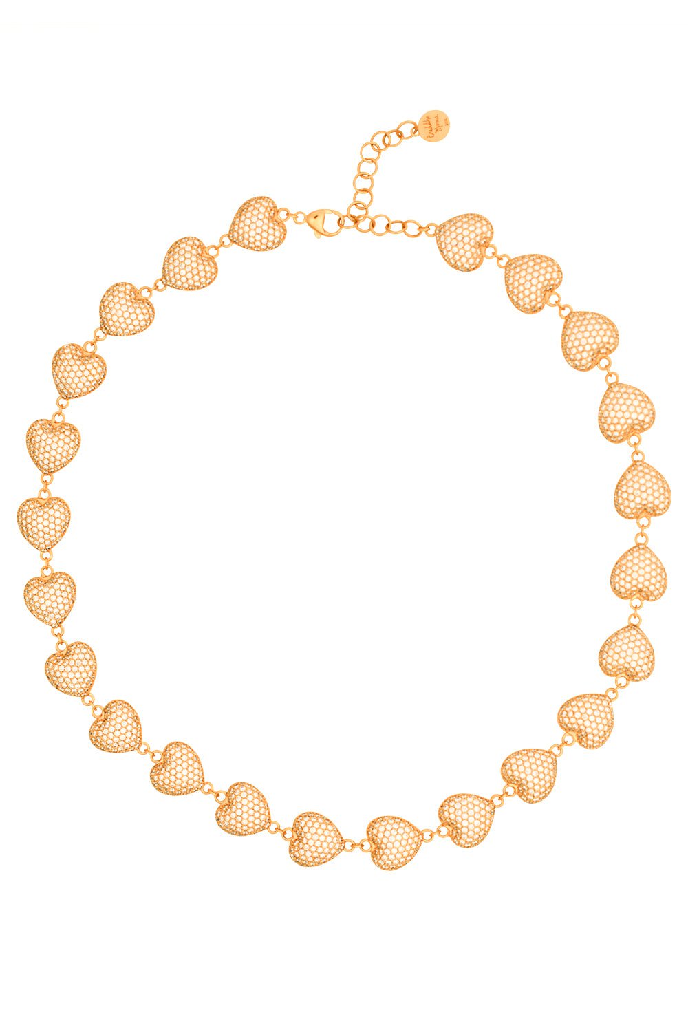 BUDDHA MAMA-Mini Diamond Puffy Heart Necklace-YELLOW GOLD