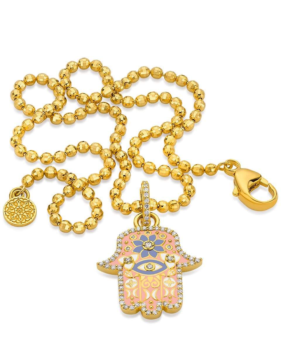 BUDDHA MAMA-Small Pink Hamsa Pendant-