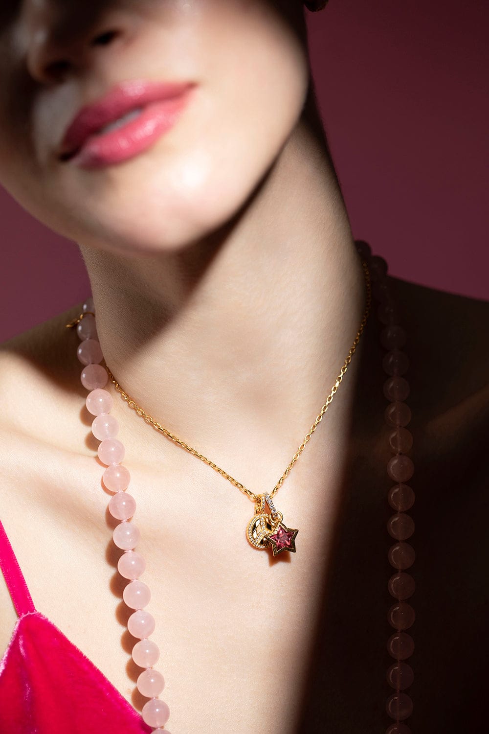 BUDDHA MAMA-Chevron Peace Sign Pendant-YELLOW GOLD