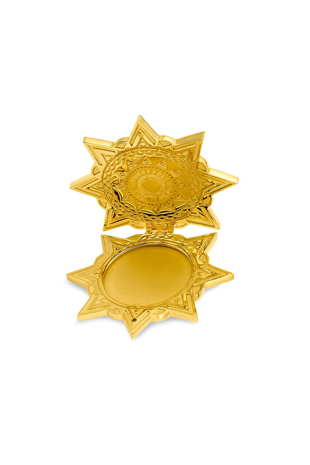 BUDDHA MAMA-Large Sundial Locket-YELLOW GOLD
