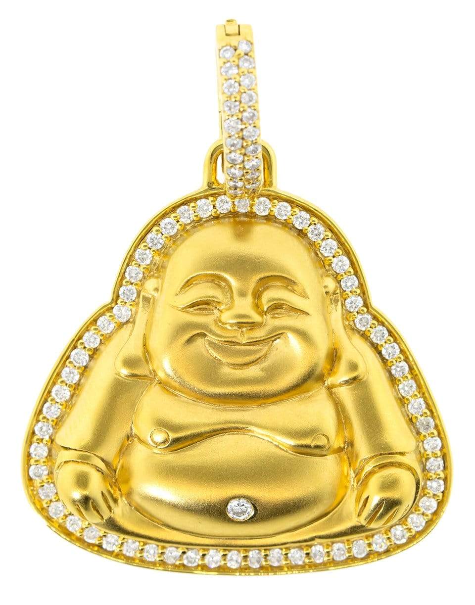 BUDDHA MAMA-Medium Diamond Buddha Pendant-YELLOW GOLD