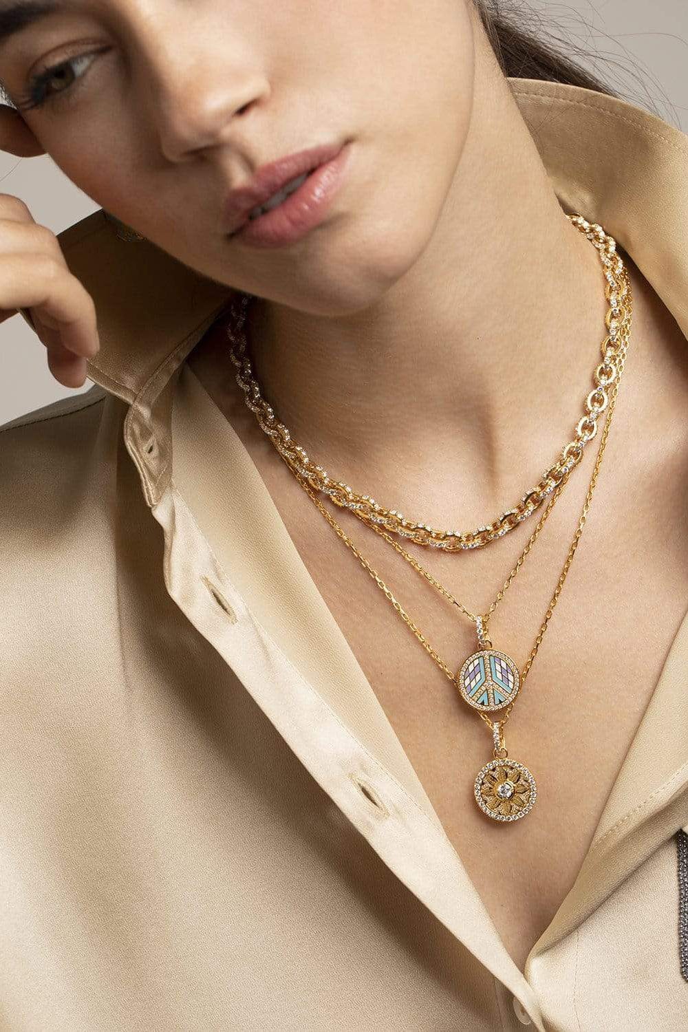 BUDDHA MAMA-Peace Coin Pendant-YELLOW GOLD